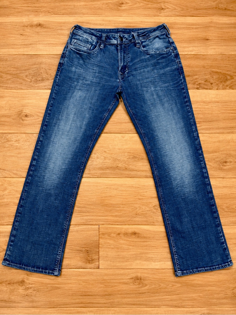 Buffalo David Bitton Six-Men’s Straight Leg Stretch Denim Jeans Blue 33x32 EUC
